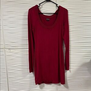 Express Women's Red Long Sleeve Dress